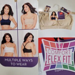 $30 NEW BANDINI NUDE BANDEAU ADJUSTABLE BRA TAN NUDE XS EXTRA SMALL 30 32 b NWT